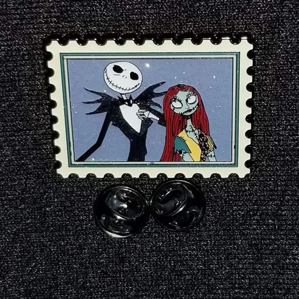 Disney CHASER Pin NBC Stamp Nightmare Before Christmas Jack Sally Glitter Chase